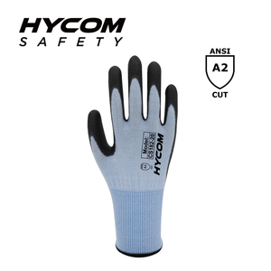HYCOM Guante resistente a cortes 18G ANSI 2 con revestimiento de PU Guantes de PPE de filamento ultrafino