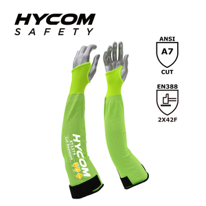 HYCOM Mangas para brazos 13G ANSI 7 resistentes a cortes con orificios para el pulgar Protección para brazos de corte alto