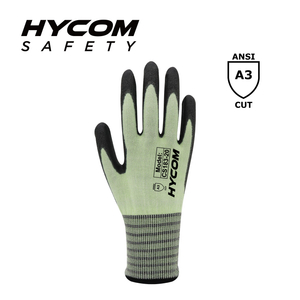 HYCOM Guante resistente a cortes ANSI 3 18G recubierto con guantes PPE de filamento ultrafino de PU