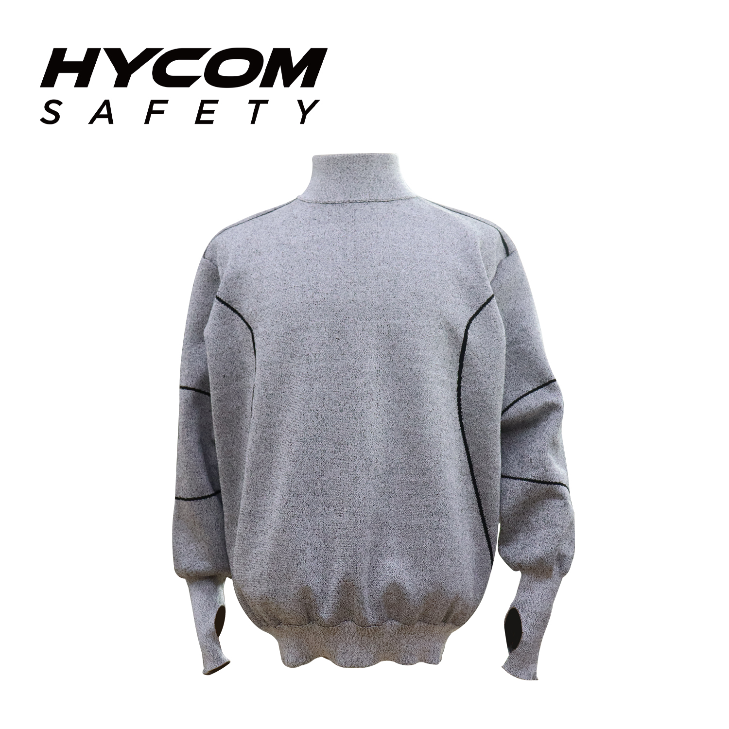 HYCOM Ropa gris ANSI 6 resistente a cortes con orificio para el pulgar Ropa de protección de la palma PPE