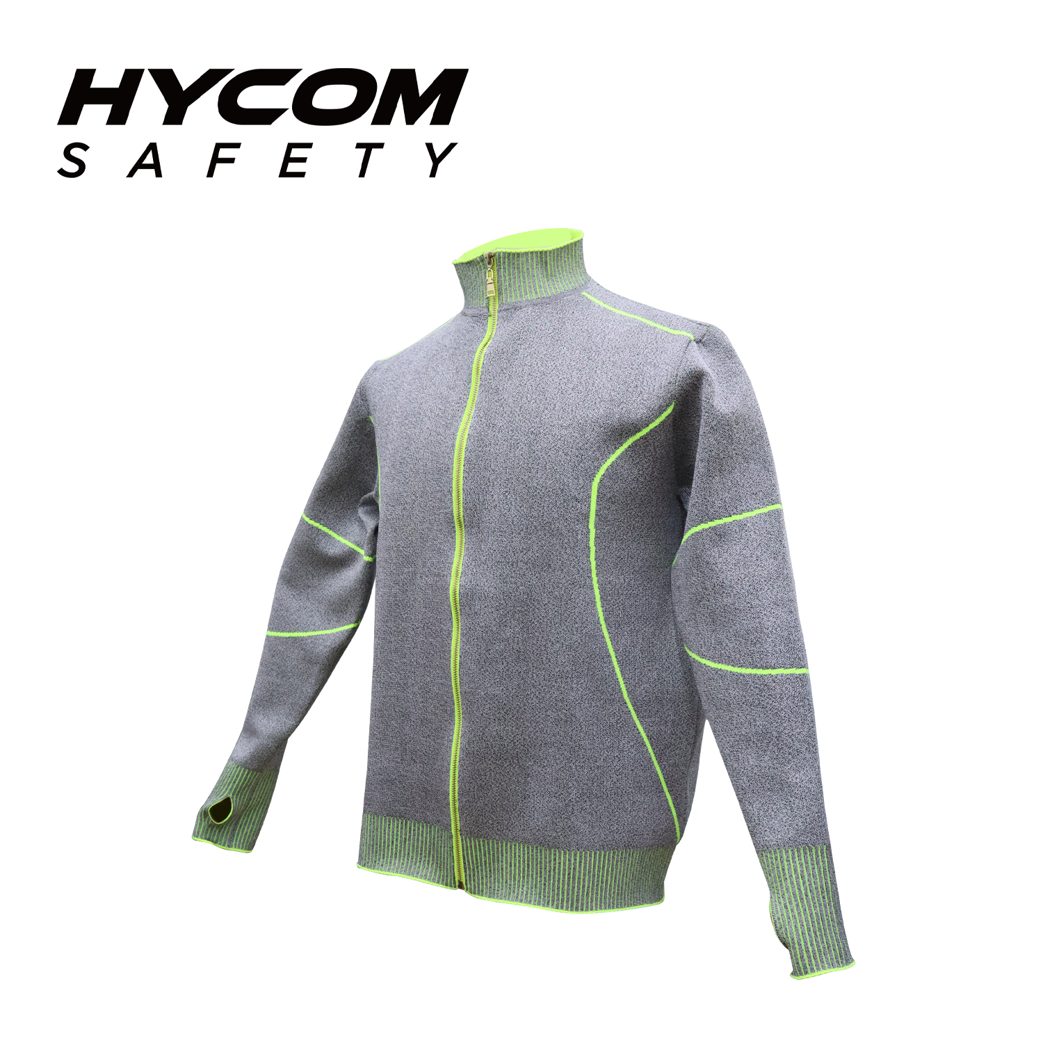 HYCOM Ropa resistente a cortes ANSI 5 con orificio para el pulgar Ropa PPE de alta visibilidad