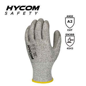 HYCOM 13G ANSI 2 Guantes resistentes a cortes recubiertos con poliuretano en la palma Guantes de seguridad laboral PPE