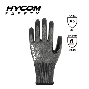 HYCOM Guante resistente a cortes ANSI 5 18G con revestimiento de espuma de nitrilo en la palma Guantes PPE