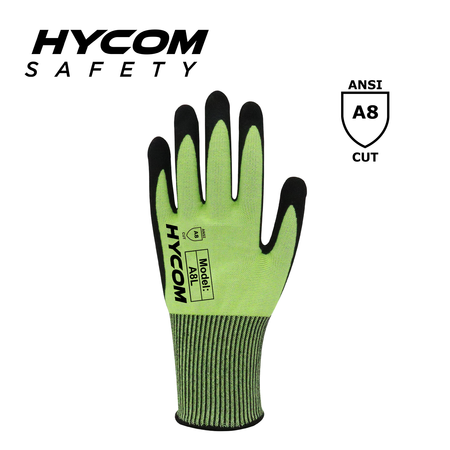 HYCOM 13G ANSI 8 Guantes resistentes a cortes con recubrimiento de nitrilo en la palma Guantes de PPE de alto grado de corte para la industria