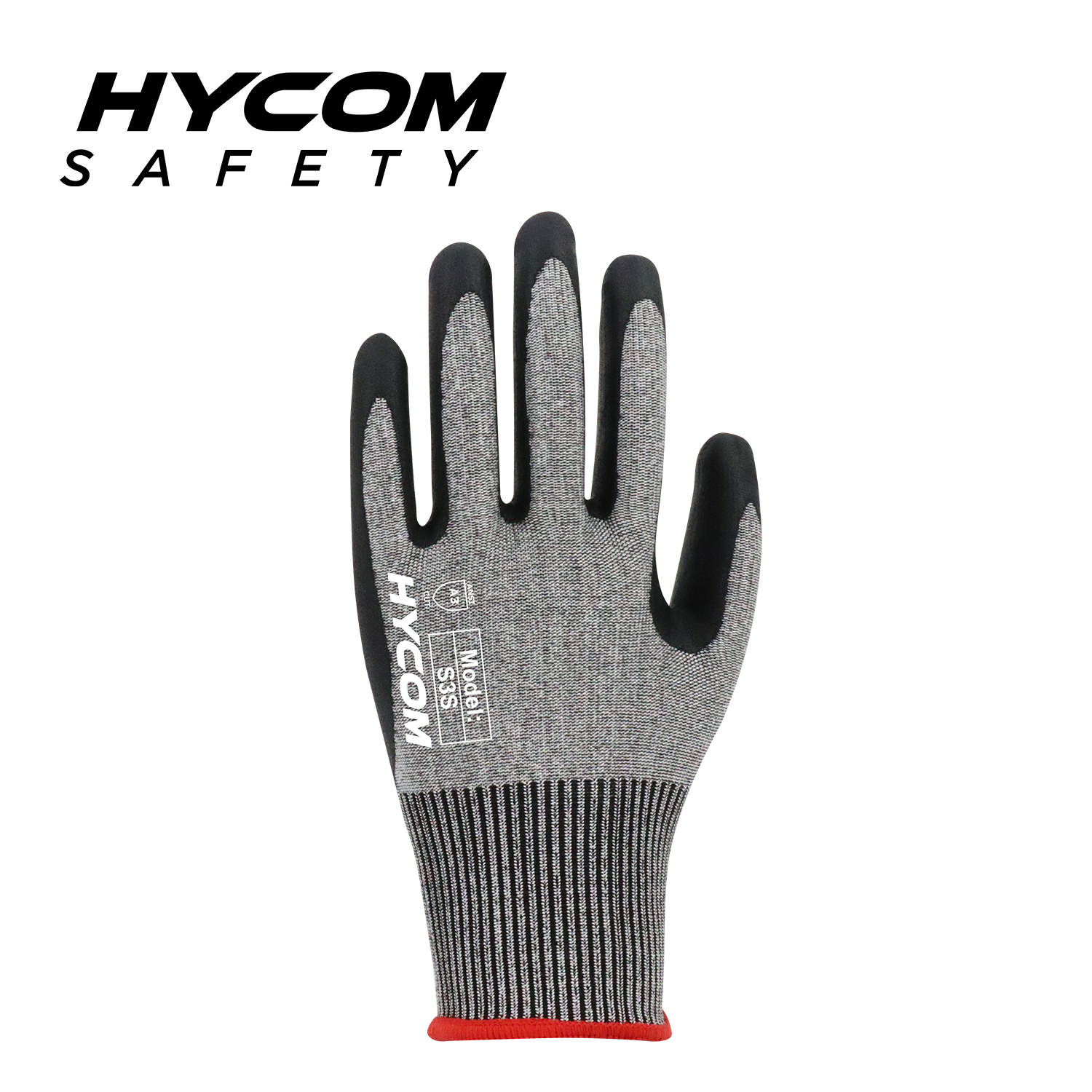 HYCOM Guantes resistentes a cortes 15G ANSI 3 resistentes a cortes con guantes de trabajo HPPE de espuma de nitrilo