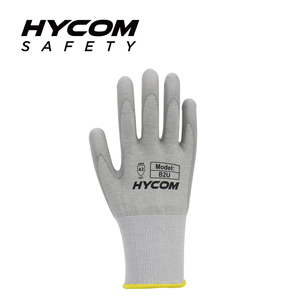 HYCOM 18G ANSI 2 Guantes resistentes a cortes de hilo transpirable recubiertos con palma Guantes de trabajo súper delgados de poliuretano