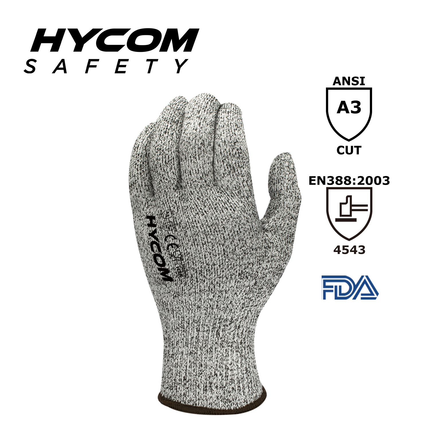 HYCOM 13G Nivel 5 Guantes resistentes a los cortes Contacto con alimentos FDA Directamente guantes anticortes