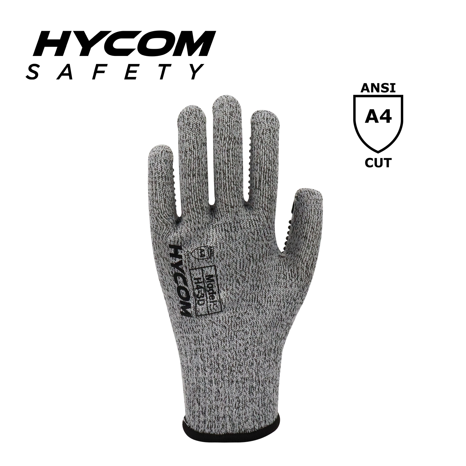 HYCOM Guante 10G ANSI 4 resistente a cortes con puntos de PVC