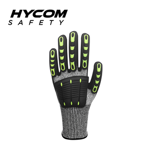 HYCOM 13G Guantes resistentes a cortes ANSI 3 con corte de respiración y guantes de trabajo retardantes de aceite con revestimiento de TPR
