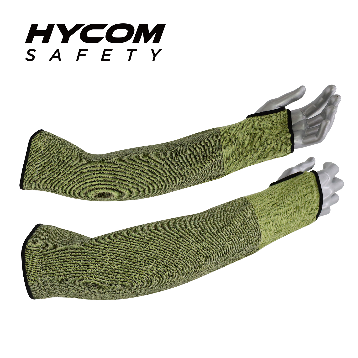 HYCOM Manga de brazo resistente a cortes de seguridad industrial de nivel 5 de corte de aramida 14 con ranura para el pulgar 