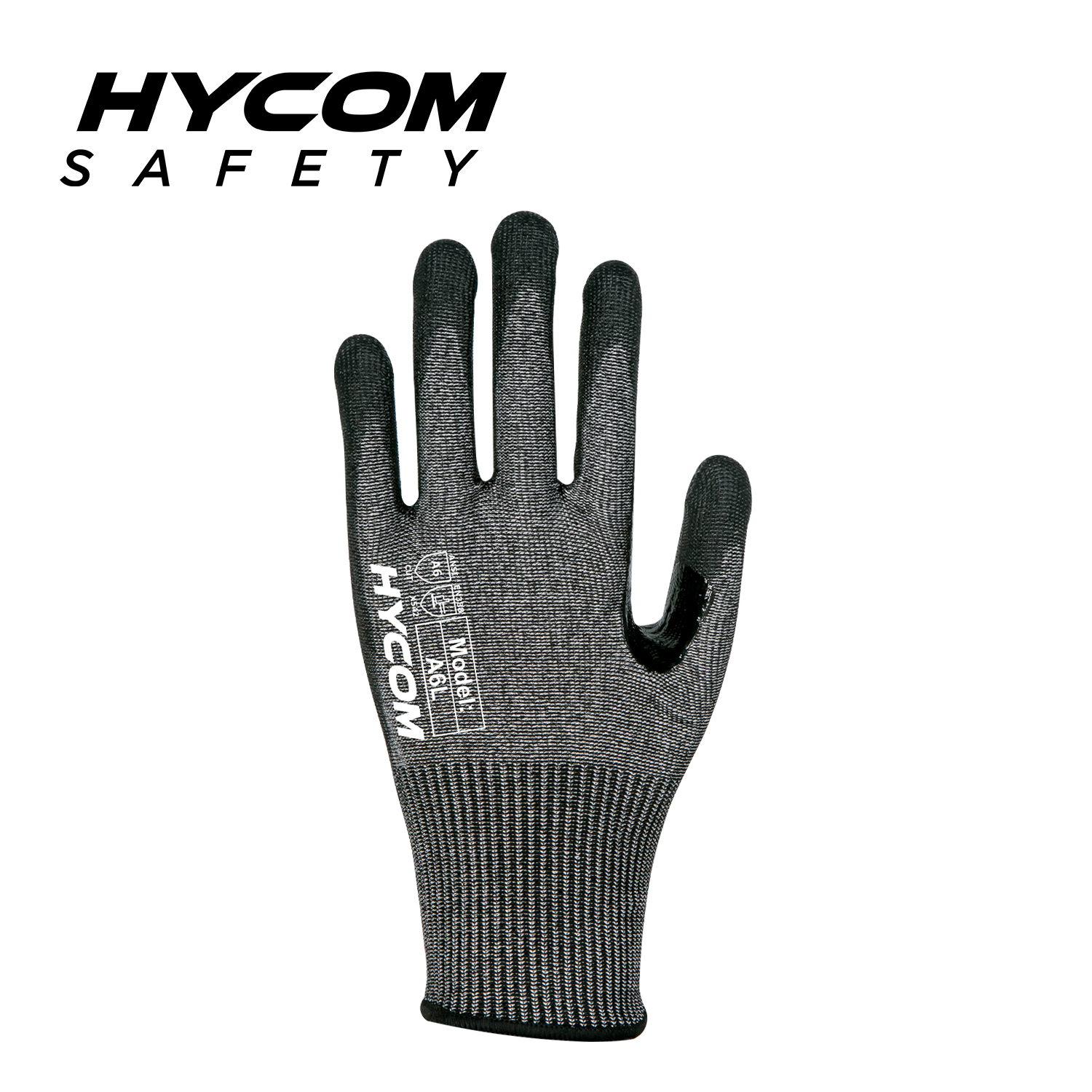 HYCOM Guante resistente a cortes ANSI 6 13G con revestimiento de nitrilo en la palma Guantes PPE