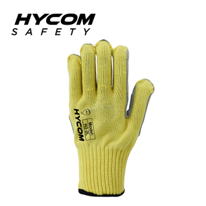 HYCOM 7G ANSI 2 Nivel de corte 3 Guantes resistentes a cortes de aramida con palma de cuero 100 % vacuno